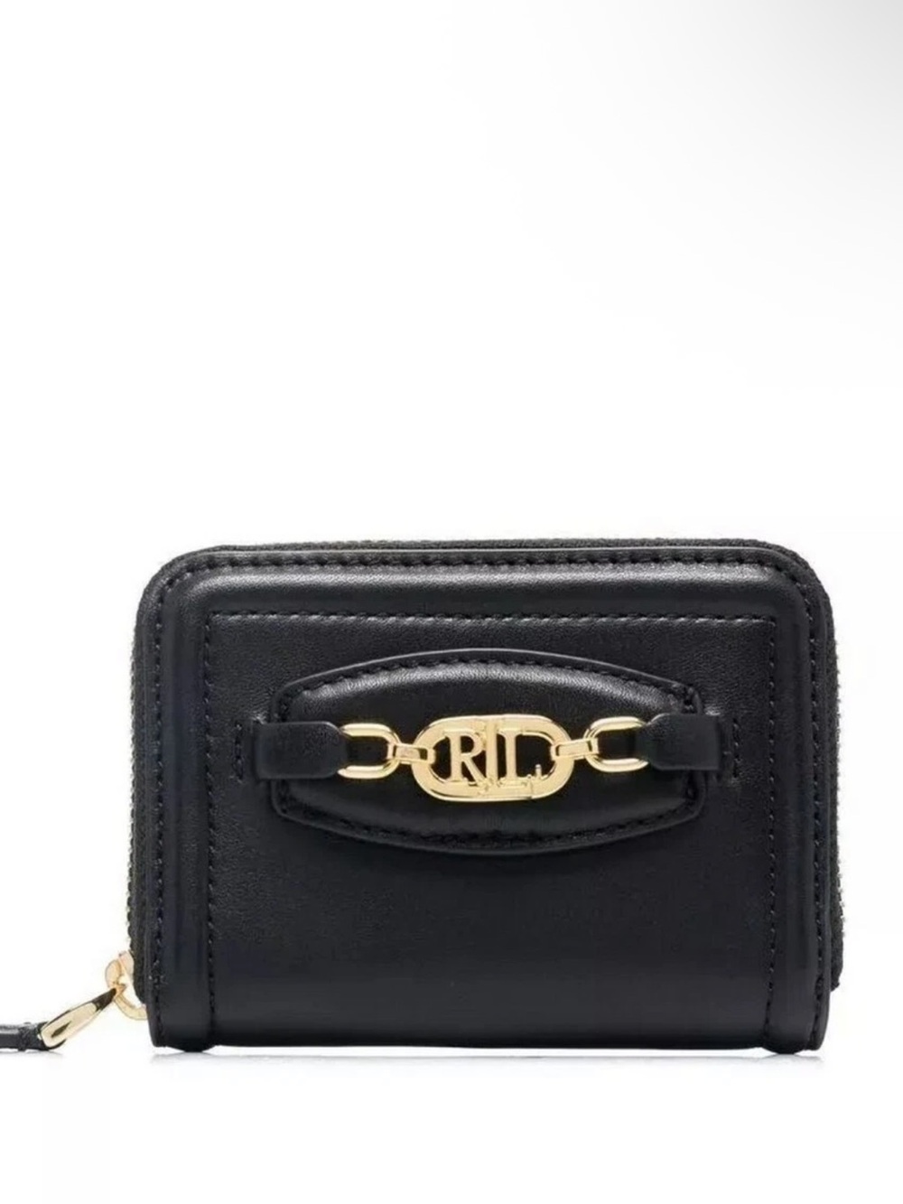 Lauren Ralph Lauren Black Leather Zip Card Wallet like new